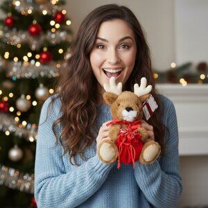 JEWELRY CASE Reindeer Plush Jewelry Case NWT